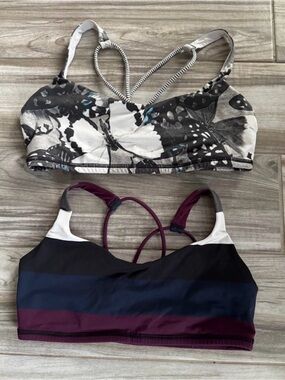 Lululemon free to be Sports bra stripes butterfly lot size 8